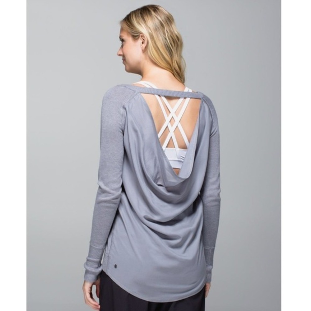 2/$30 Lululemon Unity Sweater Sz‎ S/M Cashmere Lyocell Gray Drape CHECK SIZE